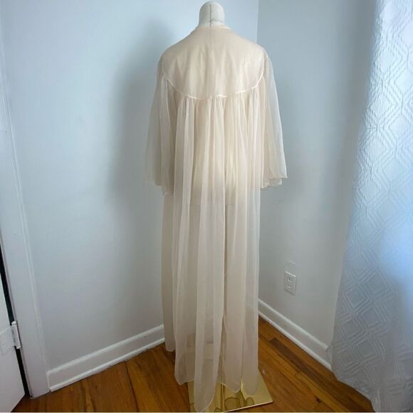 Vintage Deene Lingerie Sheer Kimono Maxi Duster Robe Fairy Whimsi Wicked Medium - Picture 2 of 15